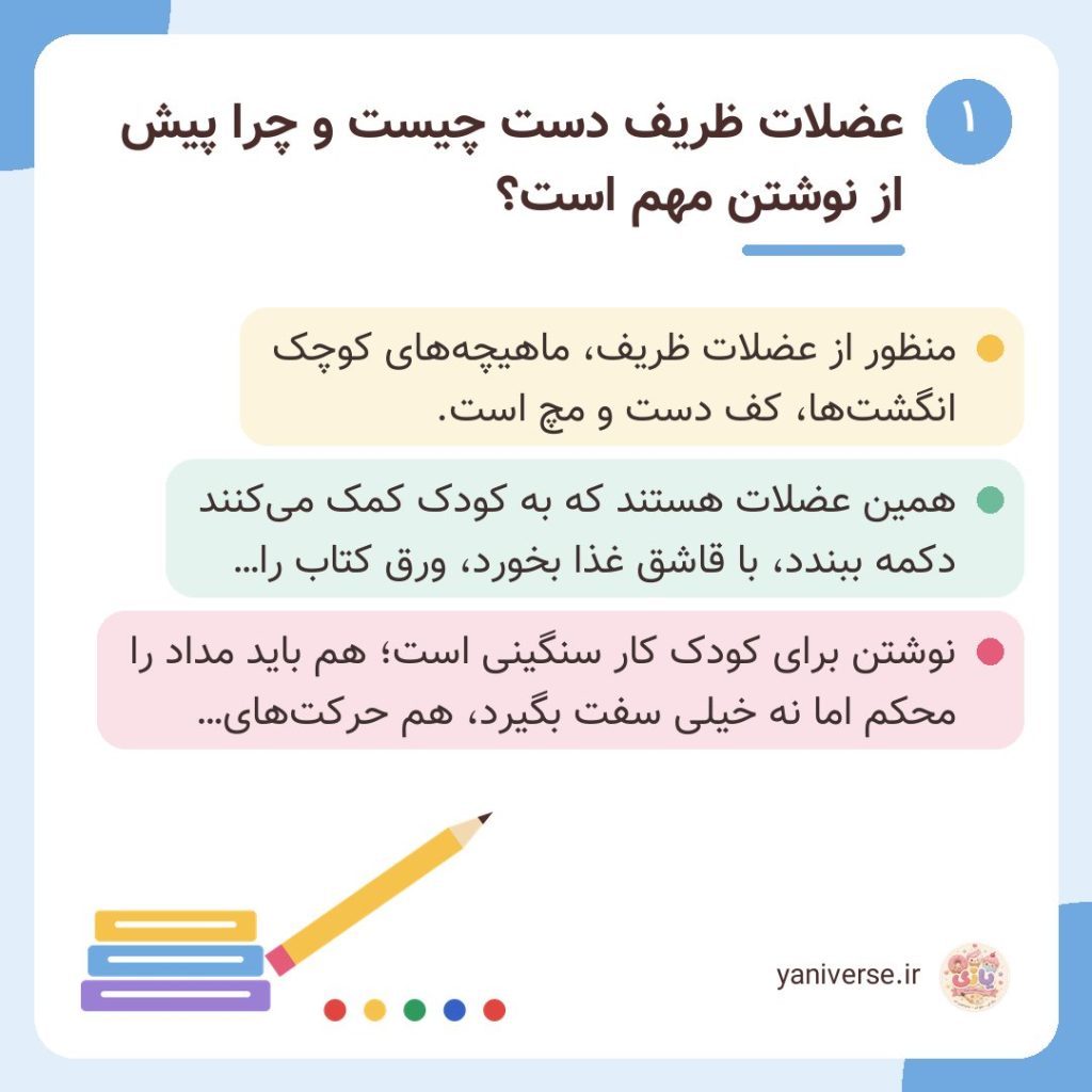 عضلات ظریف دست چیست و چرا پیش از نوشتن مهم است؟