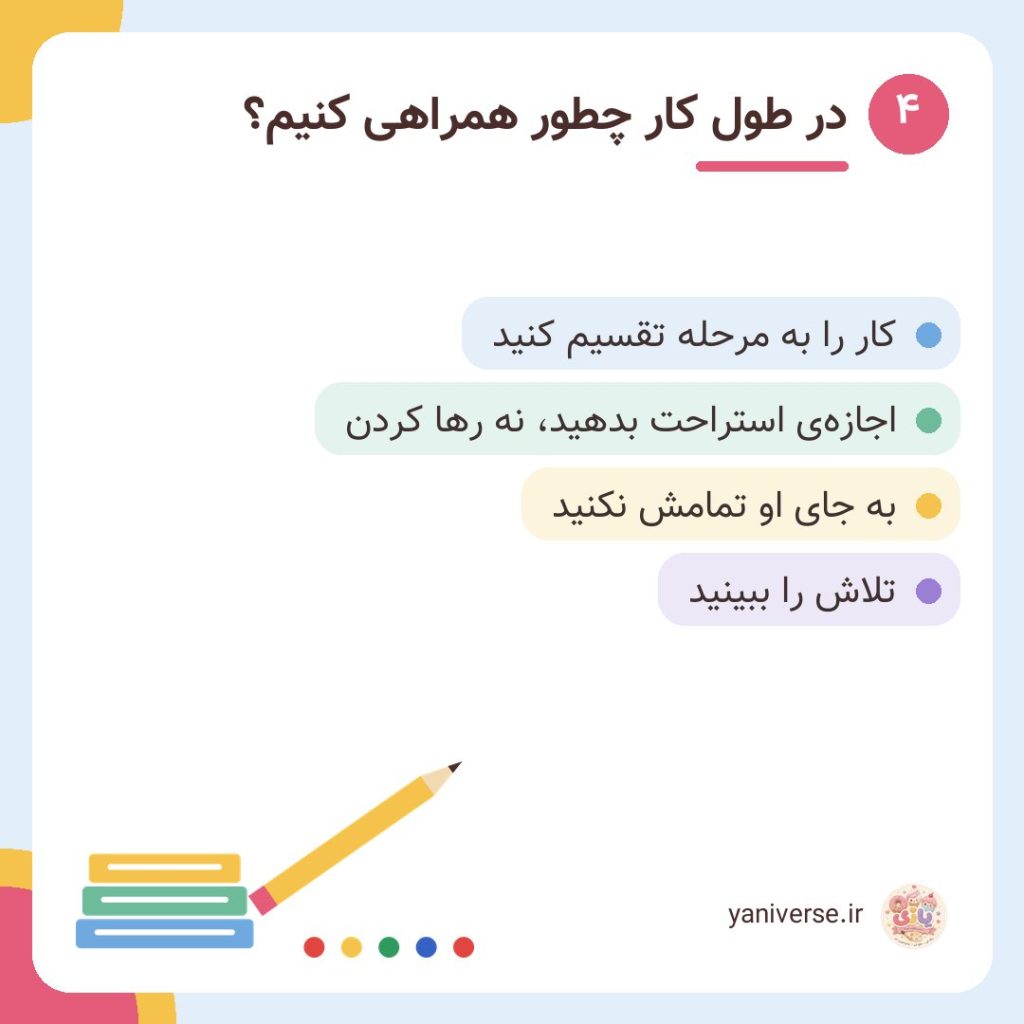 در طول کار چطور همراهی کنیم؟