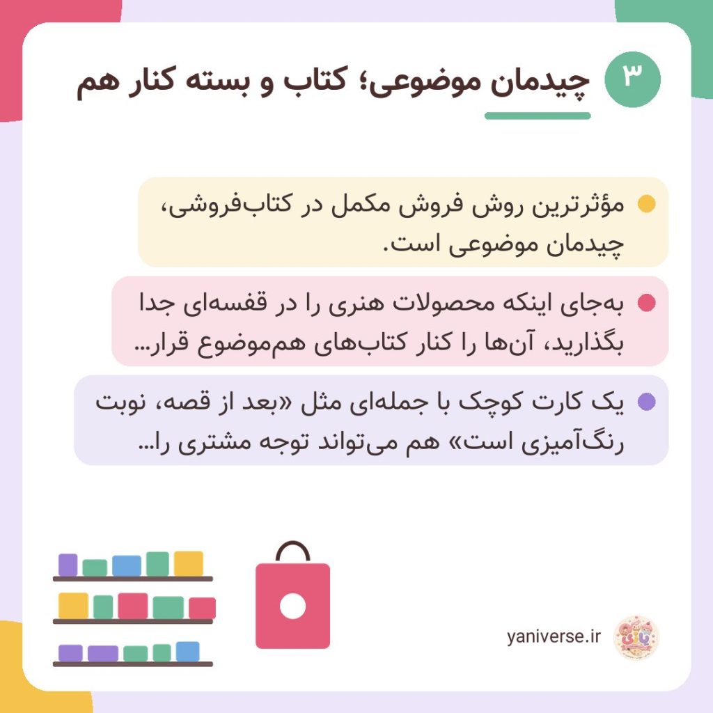 چیدمان موضوعی؛ کتاب و بسته کنار هم