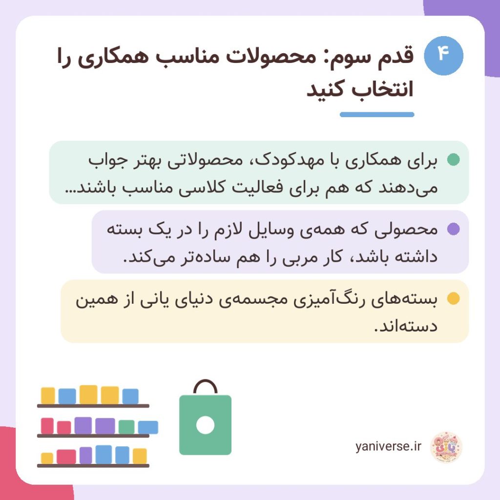 قدم سوم: محصولات مناسب همکاری را انتخاب کنید